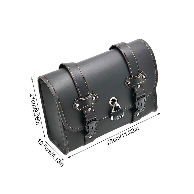 Motorrad-Fasstasche, Retro-Motorrad-Satteltasche, Lenker-Werkzeugtasche, wasserabweisend, 2 Riemen, Gabeltasche, PU-Leder für Fahrrad