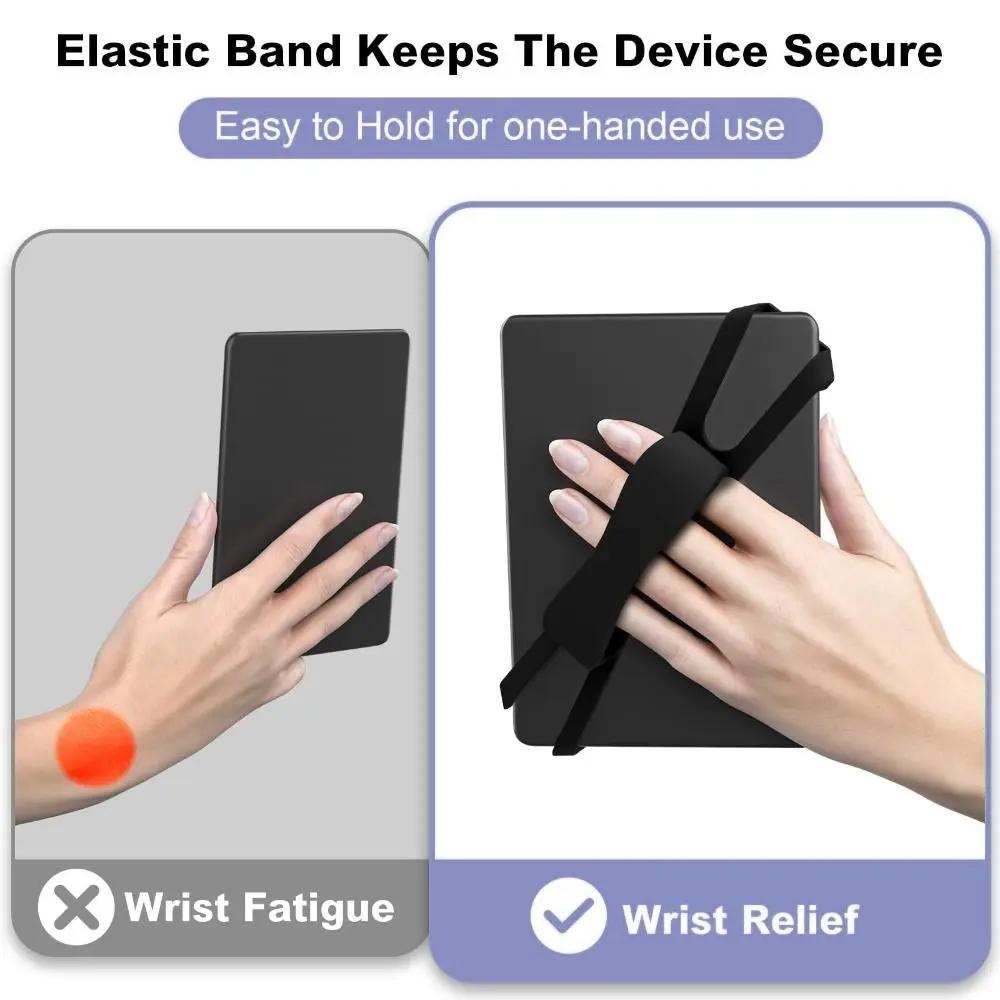 Silicone Tablet Secure Hand Strap Ergonomic High Elastic Anti-Slip Grip Holder Cover For 6-8 Inch E-Readers Tablets And Phones