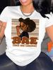 T-shirt blanc décontracté pour femmes à la mode avec plusieurs designs distinctifs, col rond, manches courtes