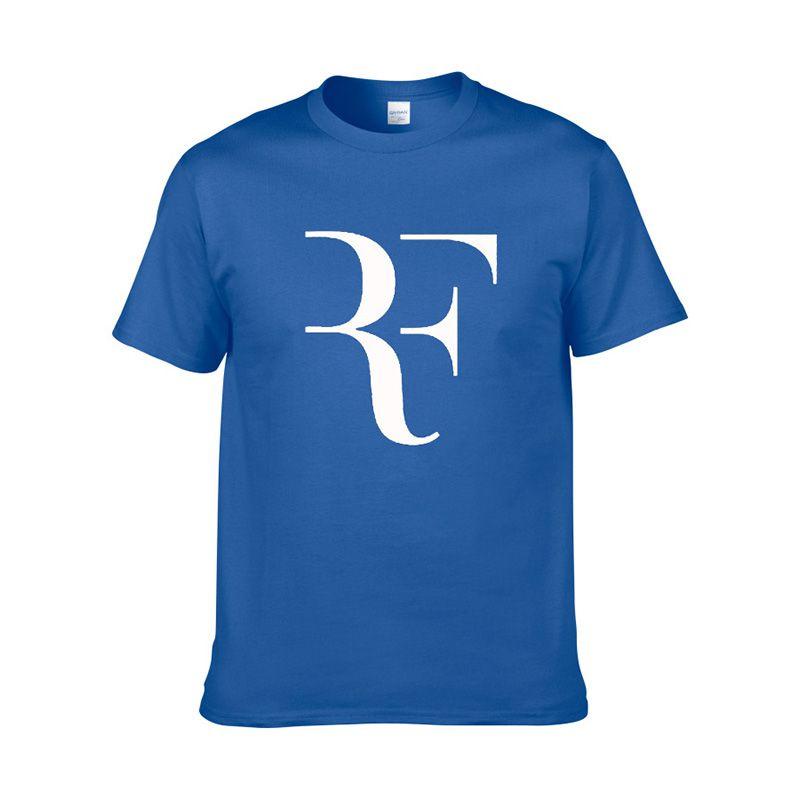 T-shirt Roger Federer Uomo Camicia Moda Cotone Estate Classica Stampata Top