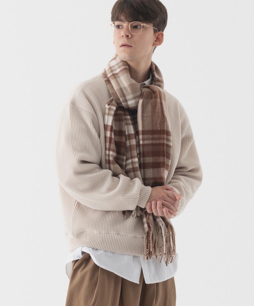 Pull en tricot PIANER Confortable Oversize à col rond (Beige)
