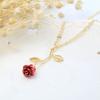 Creative Drop Red Rose Pendant Necklace, Valentine'S Day Gift For Girlfriend