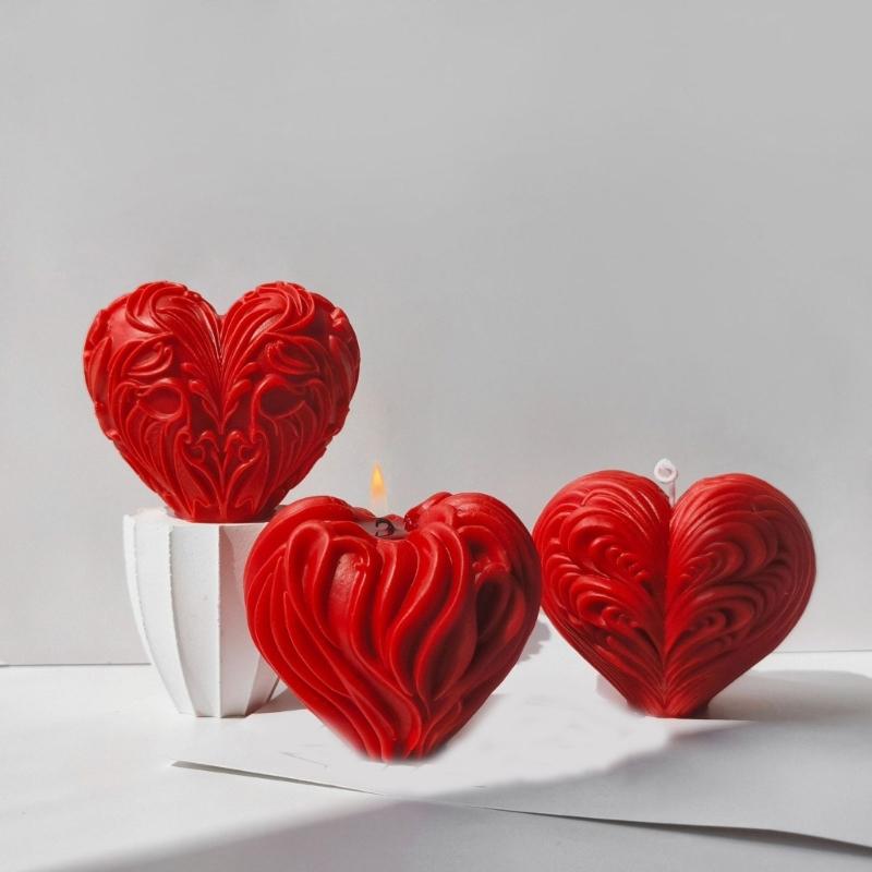 Heart Shaped Candle Gypsum Mold Scented Aromatherapys Silicone Molds Desktops Ornament Mold Home Decoration Mold