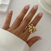 Gepersonaliseerde Vijfbladige Bloem Driedimensionale Bloem Openende Ring, Overdreven Metalen Wind Winding Ring