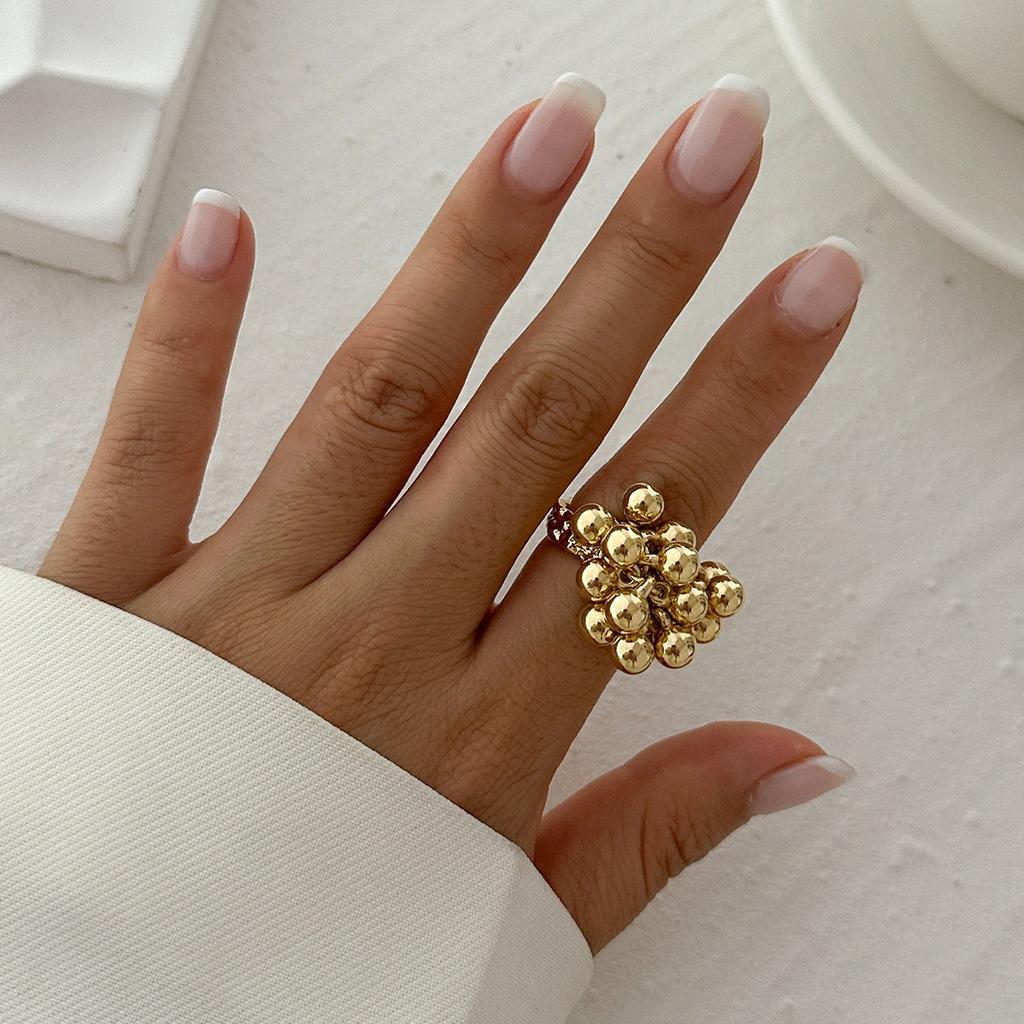 Gepersonaliseerde Vijfbladige Bloem Driedimensionale Bloem Openende Ring, Overdreven Metalen Wind Winding Ring