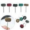 Lot de 10 roues de polissage à tamponner en nylon, brosse abrasive pour mini-perceuse avec tige de 3 mm pour accessoires d'outil rotatif Dremel