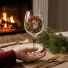 Decorative Glass for Home Christmas Stemmed Wine Glass, Snowman/SantaWreath/Elk/Christmas TreeHand Painted, Elegant Snowman Drinking Creative Stemware