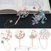 Chinese Style Pendant Koi Peacock Metal Brass Bookmark Group Fan Shape Book Clip Pagination Mark