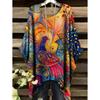 Sommer Damen T-Shirt Kolibri Pfau Aufdruck Rundhals Schwanz Bequem Kurzarm Oversized T-Shirt Unregelmäßiger Saum Oberteile