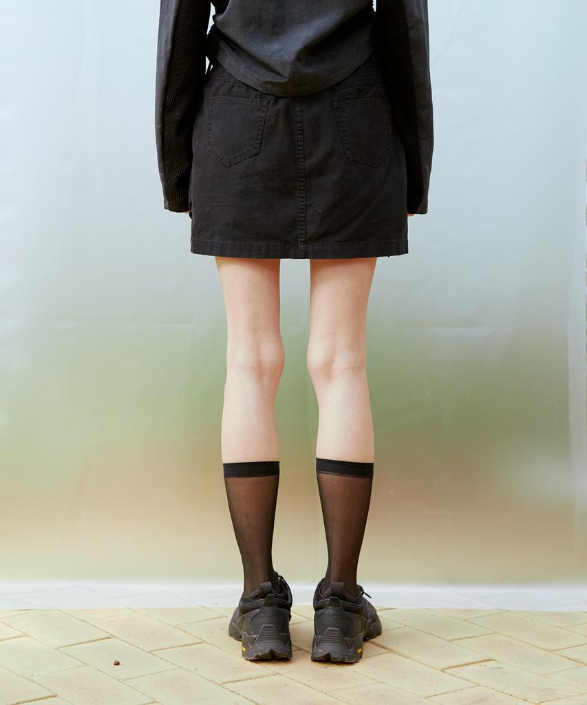 Thirteen Months Cargo Mini Skirt (Black)