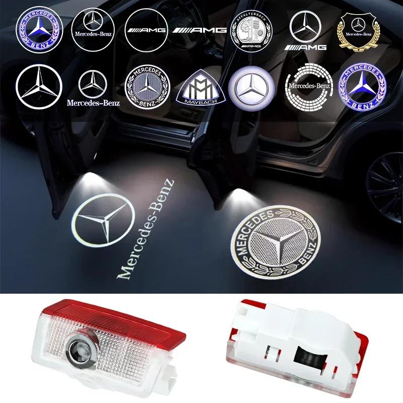 CQO1 2PCS LED Car Door HD Laser Projector Lights Door Welcome Lamp Mercedes Benz Amg A C E GLC GLA GLE W205 W212 W213 X253 X156 W166