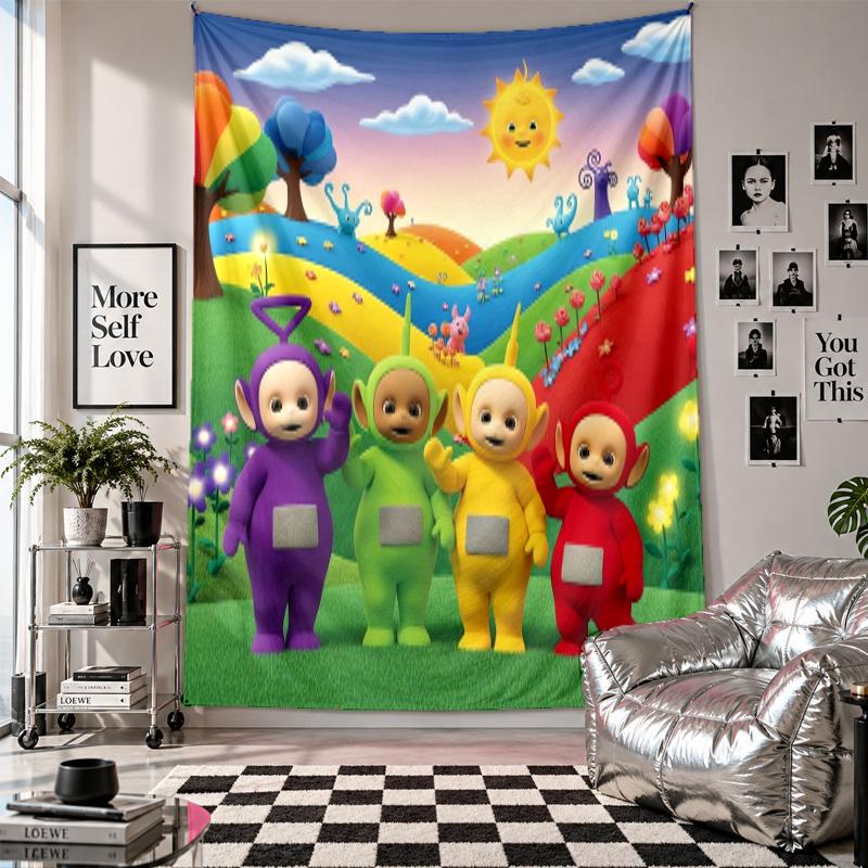 Wall TapestryTeletubbies Art Hanging Cloth Decorative Background Cover for Room Decoration