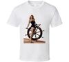 Rita Hayworth First Mate Pinup Wheel Sexy Retro Vintage T-shirt Tee 50s 60s Helm