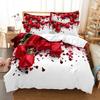 Blue Rose Bedding Set 3D Pink Flowers Bed Cover Bed Linen For Women Girls Polyester Twin Single Queen King Size Duvet Cover Sets