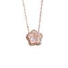 Hibiscus Stone Cherry Blossom Necklace Female Korean Niche Korean Version Ins Simple Korean Accessories Gift