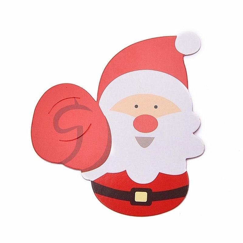50Pcs/lot Gift Package Decor Cards Lovely Penguin and Santa Claus Christmas Candy and Lollipop Deco