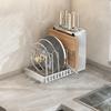 Stainless Steel Block, Cutting Board Holder, Pot Lid Organizer, Adjustable Kitchen Storage Rack