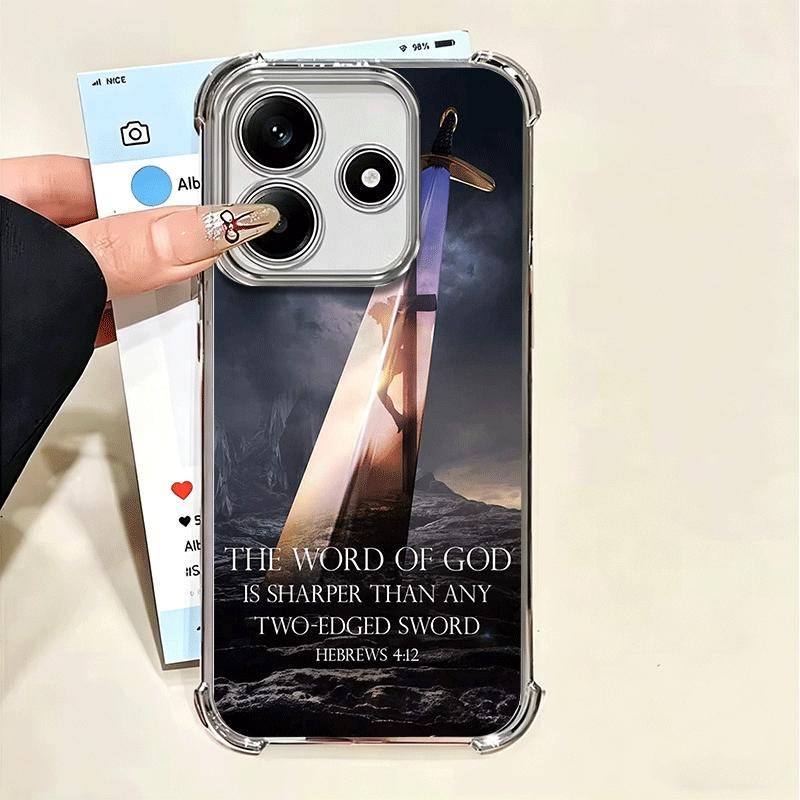 God Jesus Pray Cross Bible Plating Phone Case For Xiaomi Poco X5 X6 X7 X8 Pro Max F8 Ultra F7 M8 M7 M5S Redmi 15C 15 14C 13C 13