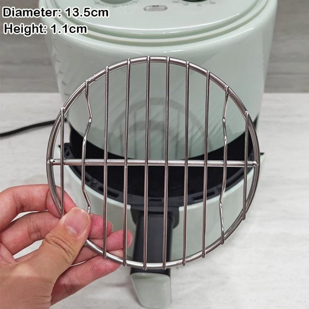 Round Square Cooking Rack 304 Stainless Steel Thicken Air Fryer Rack With Foot Grid Grill Home Kitchen Oven Steamer Cooker