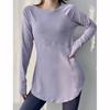 Long Breathable Long Sleeve Yoga Round Neck Slim Sweatshirt Women Running Fitness Yoga Sweatshirt Shirt