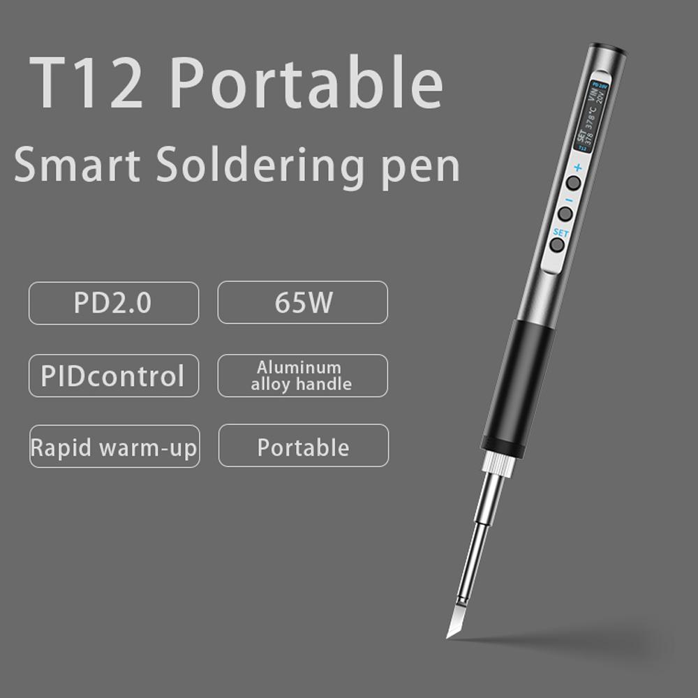 Inteligentní elektrická páječka Přenosná 65W pájecí stanice OLED displej Full Metal CNC