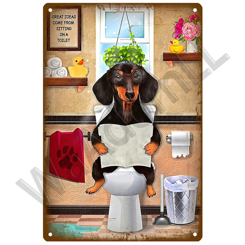 WC Toilet Tin Sign Poster Vintage Wall Posters Metal Sign Decorative Wall Plate Kitchen Plaque Metal Vintage Decor Accessories