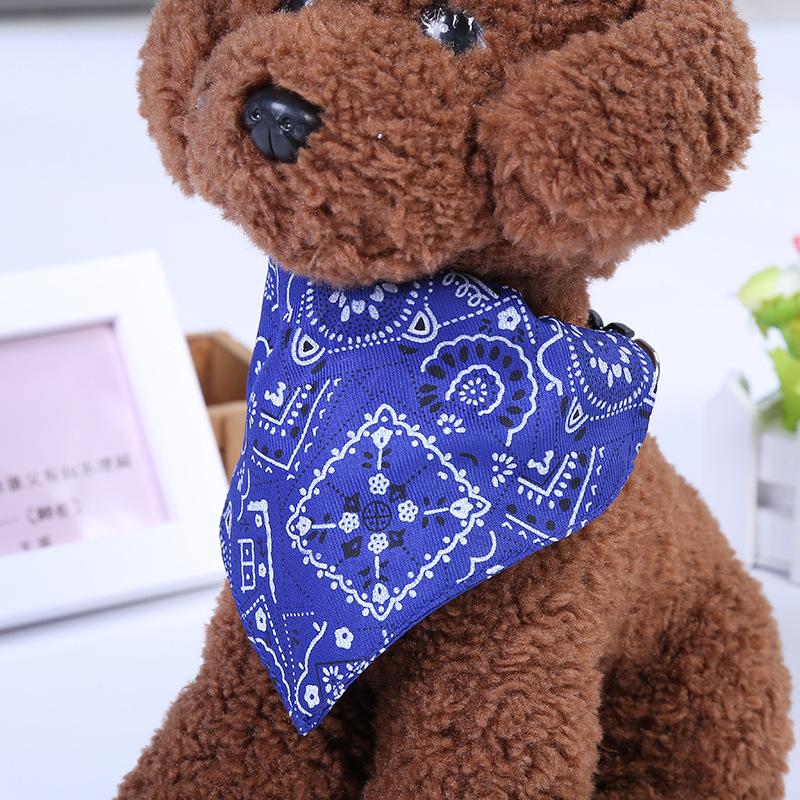 Pet Dog Neck Scarf Puppy Cat Dog Collar Bandana Collar Scarf With Leather Collar Accessories Adjustable Pet Puppy Cat Scarf Decor