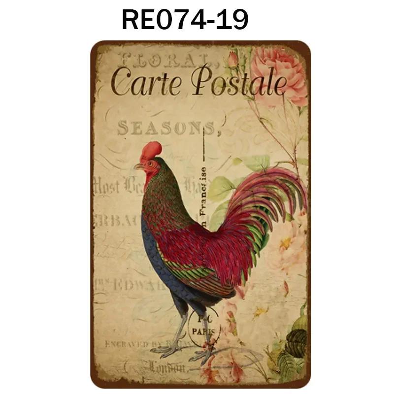 HappyHens Fresh Eggs Metal Tinplate Poster Chickens Farm Shop Poster Vintage Restaurant Wall Decor Retro Plaque Signs cm