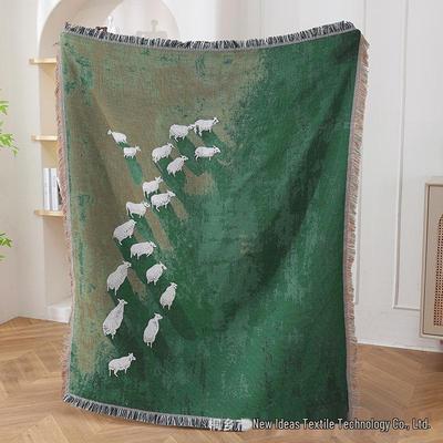 Jacquard Tapestry Camping & Sofa Blanket - Anti-Scratch, High-End Gift Blanket