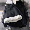 Thickened Solid Color Women's Loose Hooded Pullover Sweatshirt Top