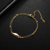 Verstelbare Kettingarmband Dubbele Laag Roestvrij Staal Manchet met Geometrische Hanger - Schuifsluiting Unisex Sieraden 15-19cm Goud/Zilverkleurig
