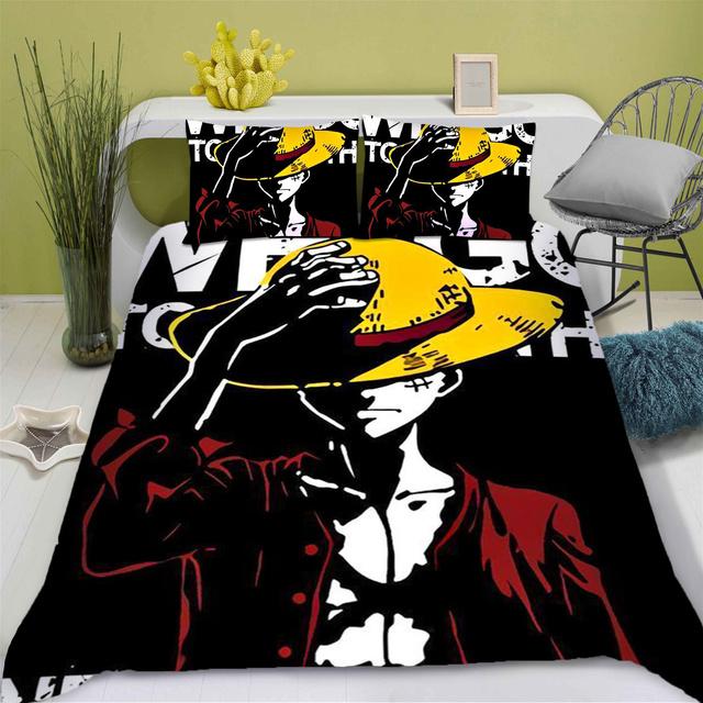 Jednodielna Anime Súprava Obliečky na Perinu Prikrývka Potlačená Nika Luffy Gear Kreslená Dvojitá Veľkosť Súpravy Posteľnej Bielizne Darčeky 3-dielna Súprava Domáca Dekorácia