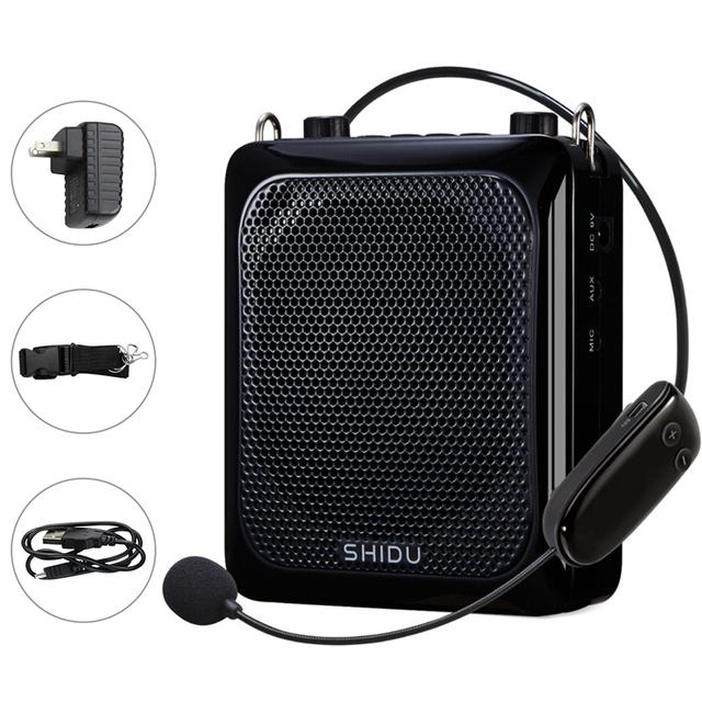 SHIDU 25W Portable Wireless Voice Amplifier for Teacher 4000mAh Battery Bluetooth Speaker with Microphone Echo AUX Recording S516