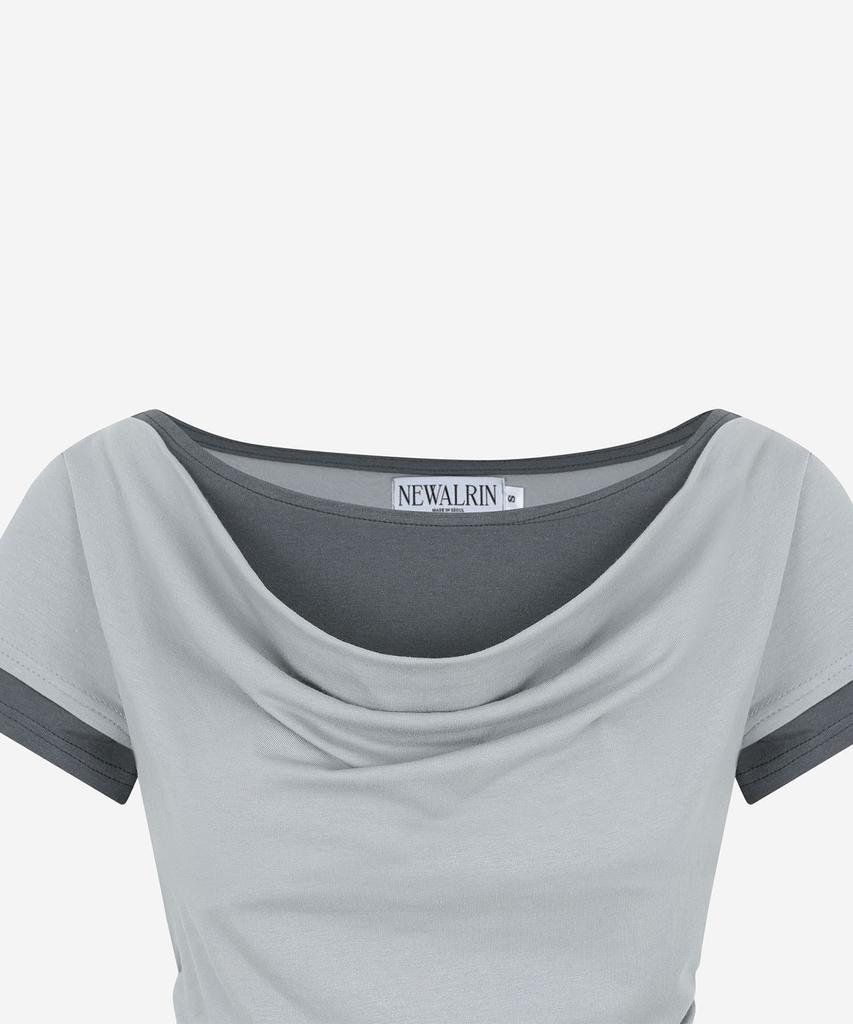 NEWALRIN Tori Draping Layered Short Sleeve Top(6Colors)