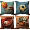Basketball Football Sports Digital Printing Pillow Cover Short Plush Suitable Living Rooms Bedrooms Sofas Throw Cushion Cover