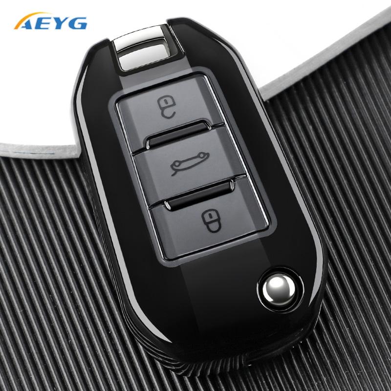 TPU Schlüsselhülle Abdeckung Halter Anhänger Schlüsselanhänger Für Peugeot 208 3008 308 508 408 2008 307 4008 Für Citroen C4 C3 C6 Cactus C8 3 Tasten