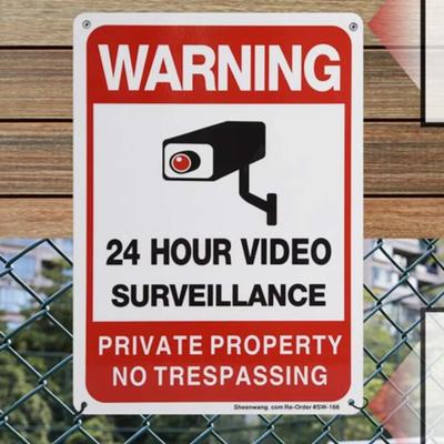 Private Property Trespassing Sign Video Surveillance Outdoor Camera Sign Home Business Driveway Wall Decoration Art Alert