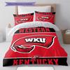Western Kentucky Hilltoppers Pattern Bedding Set Quilt Cover Pillowcase Home Decor Gift (1 * Duvet Cover + 2 * Pillowcase, Without Core)