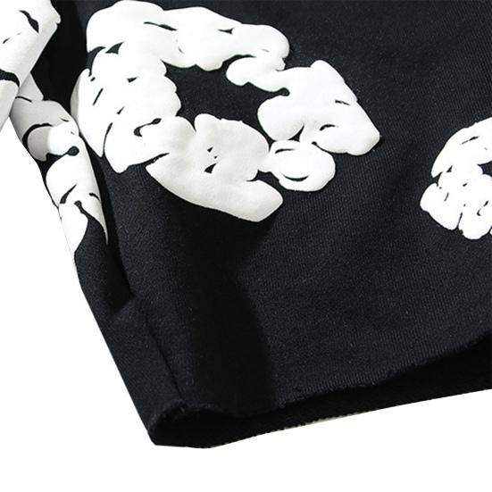 Summer Men Shorts Flower Print Drawstring Elastic Waist Loose Pockets Pleated Vacation Beach Sport Casual Homewear Short Pants
