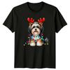 Dog Antlers Christmas Lights Holidays Christmas Unisexs TShirt Unisexs Tee