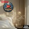 1PC Vintage Coffee Sign Wall Art with Steamy Red Cup Home Bar Kitchen Office Decor