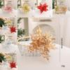 Christmas Glitter Faux Flower Garland With Sequin Design For Holiday Decor