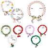 1 String Glass Beaded Bracelets Diy Fashion Women Girl Party Link Bangle Wristband Gifts Elastic Charm Jewelry Handmade Supplies