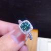 Anillo de Moissanita Verde AAAAA de 2 quilates Plata de Ley 925 Anillo de Compromiso Alianza para Mujeres Dedo Nupcial Joyería de Fiesta Regalo