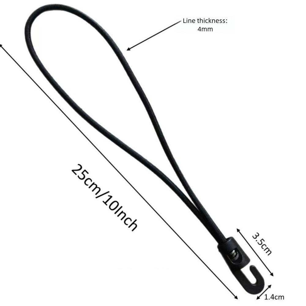 10Pcs with Hooks Bungee Cord 10/15/25cm Luggage Straps Rope New Rubber Tensioner Camping Tarpaulin