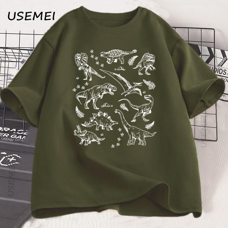 Vintage svět dinosaurů tričko Vtipné grafické tričko Unisex Unisex Bavlna Krátký rukáv Tričko Ležérní Kulatý výstřih Tričko Streetwear Topy