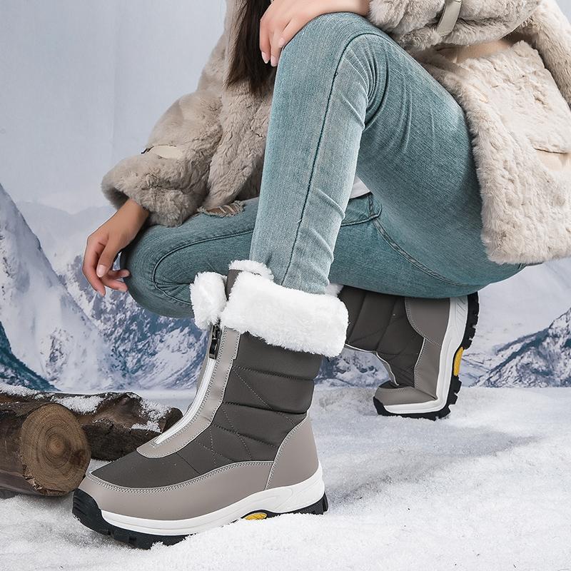 TUINANLE Schneestiefel für Damen, wasserdicht, Damenschuhe, warm halten, Fell, Plüsch, Winterstiefel für Damen
