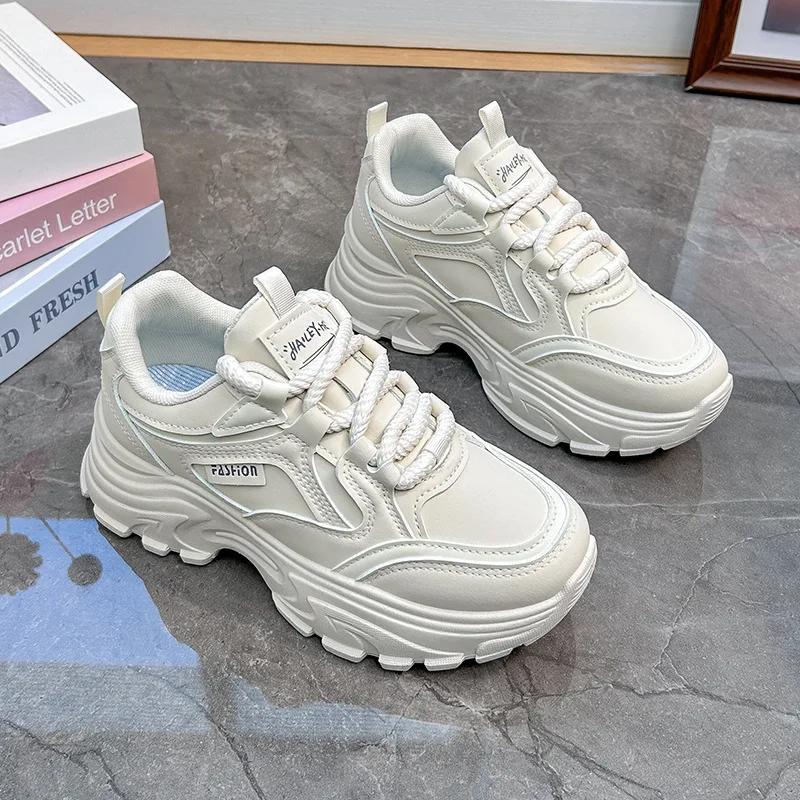 Women's Platform Sneakers 2026 Autumn New Casual Soft Soled Running Shoes Students Fashion Vulcanized Shoes Platform Tennis Shoe