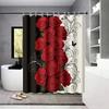 1pc Rose Printed Shower Curtain, Shower Partition, Privacy Hanging Curtain with 12 Hooks, Multiple Sizes, Easy Installation