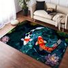 Colorful Koi Fish Floor Mat Flannel Rugs Soft Winter Warmth Floor Mat Thickened Non-Slip for Living Room Home Door Mat